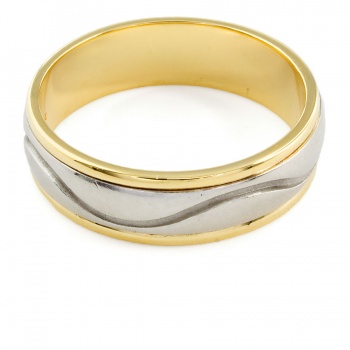 18ct gold 2 tone Wedding Ring size R